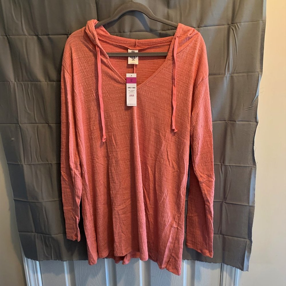 Agnes & Dora XL Peach Knit Hooded Coverup NWT - Picture 1 of 3